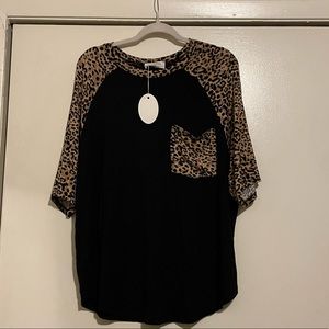 Animal print Raglan style shirt